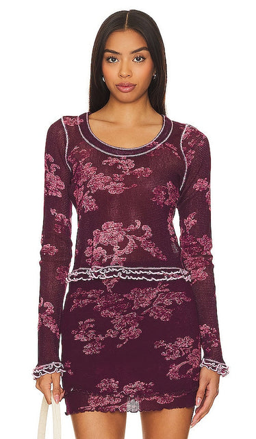 Free People Garner Tee in Purple - Free People - T-shirt Garner en violet - Free People Garner 紫色 T 恤 - Free People Garner T-Shirt in Lila - Free People Garner 티셔츠 색상: 퍼플 - Maglietta Free People Garner in viola