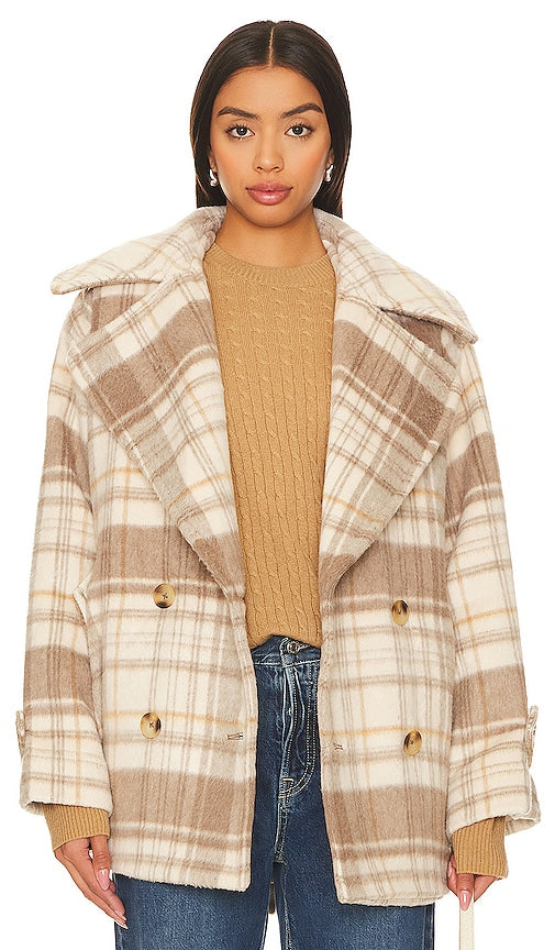 Free People Highlands Wool Peacoat in Beige - Free People - Highlands - Caban en laine - Beige - Free People 米色高地羊毛短大衣 - Free People Highlands Woll-Peacoat in Beige - Free People Highlands 울 피코트 베이지 색상 - Caban in lana Free People Highlands in beige