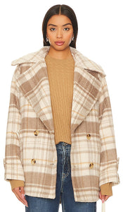 Free People Highlands Wool Peacoat in Beige - Free People - Highlands - Caban en laine - Beige - Free People 米色高地羊毛短大衣 - Free People Highlands Woll-Peacoat in Beige - Free People Highlands 울 피코트 베이지 색상 - Caban in lana Free People Highlands in beige