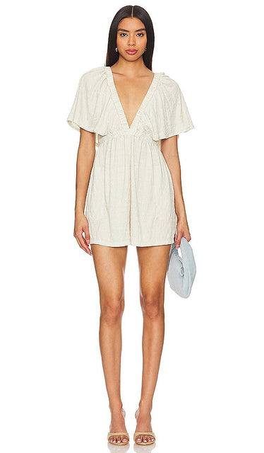 Free People La La Romper in Cream - Free People - La La - Barboteuse - Crème - Free People La La 奶油色连衣裤 - Free People La La Strampler in Creme - 프리피플 라라 롬퍼 크림 색상 - Free People La La Pagliaccetto color crema