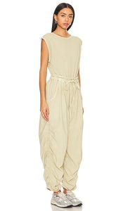 Free People Mixed Media One Piece in Beige