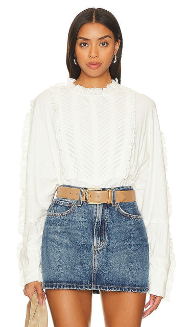 Free People More Romance Top in Ivory - Free People - Top More Romance en ivoire - Free People More Roman 象牙色上衣 - Free People „More Romance“-Top in Elfenbein - Free People 모어 로맨스 탑 - Top Free People More Romance in avorio