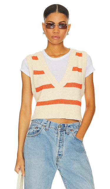 Free People Santa Monica Vest in Cream - Free People - Santa Monica - Débardeur - Crème - Free People Santa Monica 奶油色背心 - Free People Santa Monica Weste in Creme - Free People 산타모니카 베스트 크림 색상 - Gilet Free People Santa Monica color crema