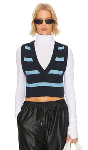 Free People Santa Monica Vest in Navy - Free People - Santa Monica - Débardeur - Bleu marine - Free People Santa Monica 海军蓝背心 - Free People Santa Monica Weste in Marineblau - Free People 산타 모니카 조끼 - Gilet Free People Santa Monica in blu marino