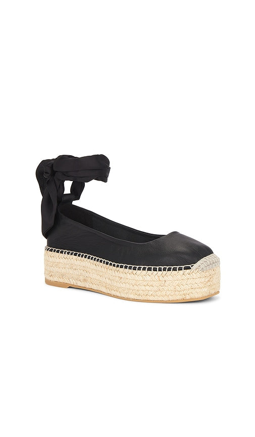 Free People Starboard Wrap Espadrille in Black