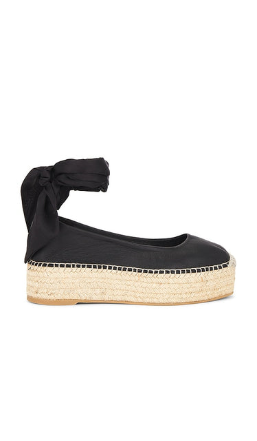 Free People Starboard Wrap Espadrille in Black | Black Platform Espadrilles for Women