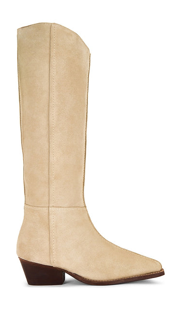 Free People Sway Low Slouch Boot in Taupe | Parchment Knee-High Boots for Women