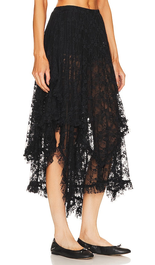 Free People X Intimately FP French Courtship Skirt in Black