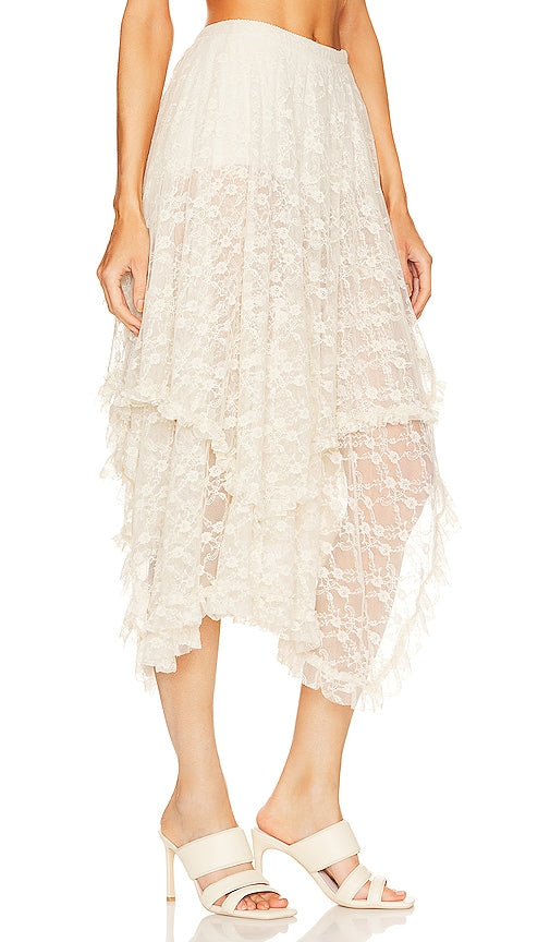 Free People X Intimately FP French Courtship Skirt in Ivory
