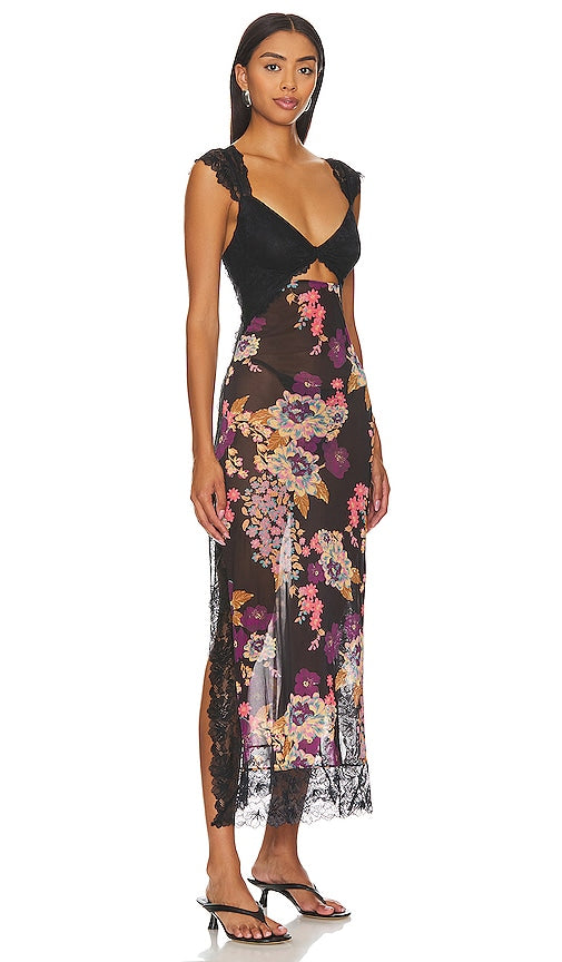 Free People x Intimately FP Suddenly Fine Maxi Slip in Black