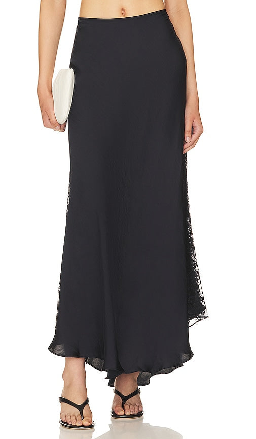 Free People x REVOLVE x Intimately FP Make You Mine 1/2 Slip Skirt in Black