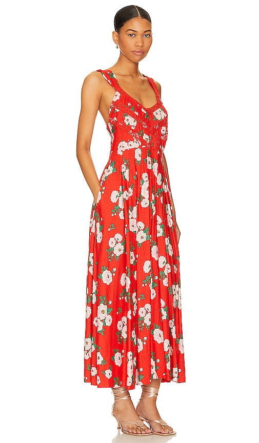 Free People x Revolve Lovers Heart Midi in Red
