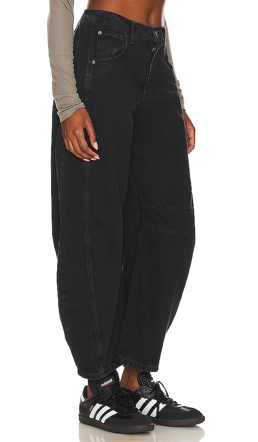 Free People x We The Free Good Luck Mid Rise Jean in Black