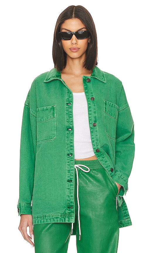 Free People x We The Free Madison City Twill Jacket In Kelly Green in Green - Free People x We The Free Madison City - Veste en sergé - Vert Kelly en Vert - Free People x We The Free Madison City 斜纹夹克，Kelly Green 绿色 - Free People x We The Free Madison City Twill-Jacke in Kelly Green in Grün - Free People x We The Free Madison City 트윌 재킷 인 켈리 그린 그린 색상 - Free People x We La giacca in twill Free Madison City in Kelly Green in verde