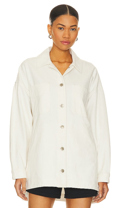 Free People x We The Free Madison City Twill Jacket In Optic White in Ivory
