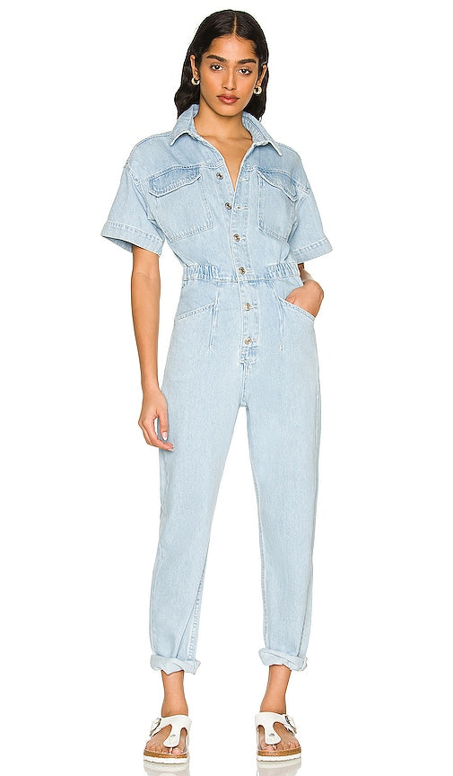 Free People x We The Free Marci Jumpsuit in Blue - Free People x We The Free Marci - Combinaison - Bleu - Free People x We The Free Marci 蓝色连身裤 - Free People x We The Free Marci Jumpsuit in Blau - Free People x We The Free Marci 블루 점프수트 - Free People x We La tuta Free Marci in blu