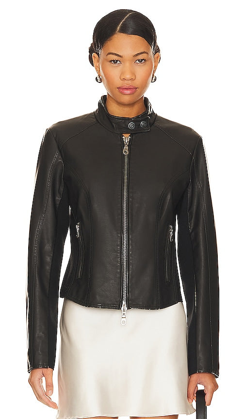 Free People x We The Free Max Faux Moto Jacket in Black
