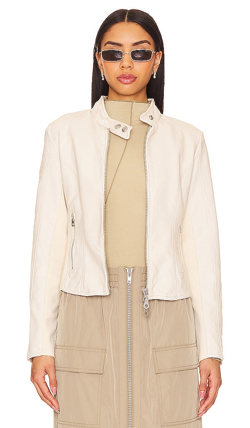 Free People x We The Free Max Moto Jacket in Ivory