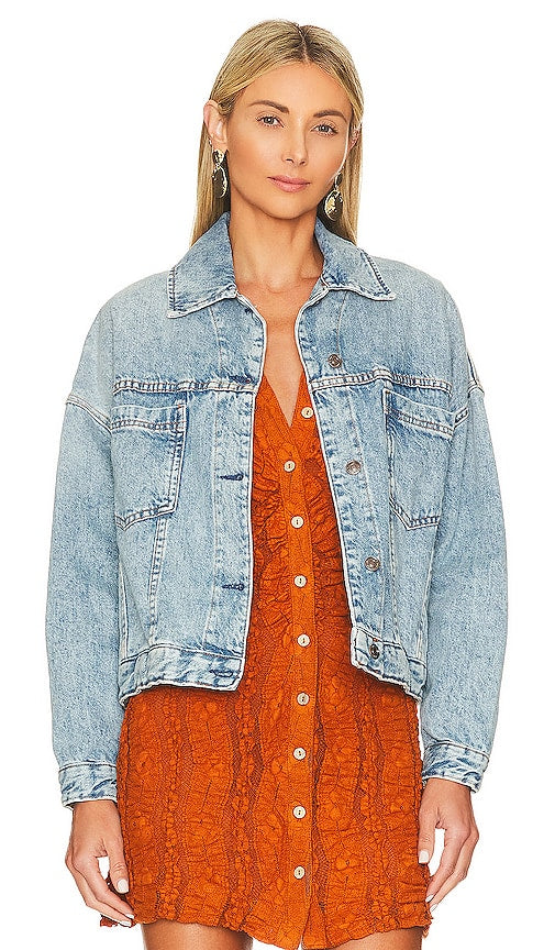 Free People x We The Free Opal Swing Denim Jacket in Blue - Free People x We The Free Opal Swing - Veste en jean - Bleu - Free People x We The Free Opal Swing 蓝色牛仔夹克 - Free People x We The Free Opal Swing Jeansjacke in Blau - Free People x We The Free Opal 스윙 데님 재킷블루 색상 - Free People x We La giacca di jeans Free Opal Swing in blu