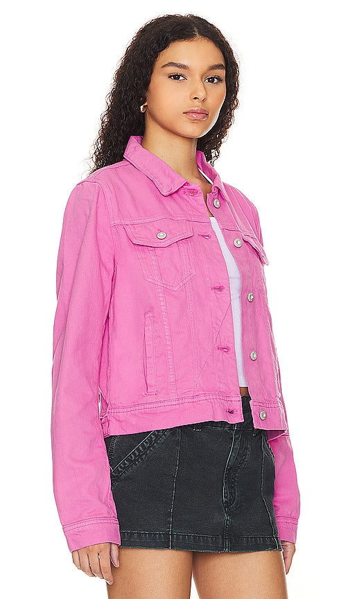 Free People x We The Free Rumors Denim Jacket in Pink