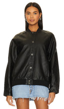 Free People x We The Free Wild Rose Faux Leather Bomber in Black