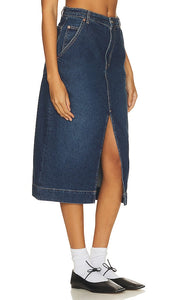 Free People x We The Free Wild Roses Midi Skirt in Blue