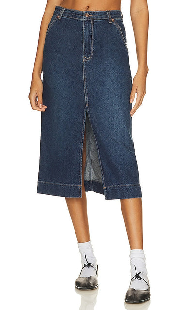 Free People x We The Free Wild Roses Midi Skirt in Blue - Free People x We The Free Wild Roses - Jupe mi-longue - Bleu - Free People x We The Free Wild Roses 蓝色中长半身裙 - Free People x We The Free Wild Roses Midirock in Blau - Free People x We The Free Wild Roses 미디 스커트 블루 색상 - Gonna longuette Free People x We The Free Wild Roses in blu