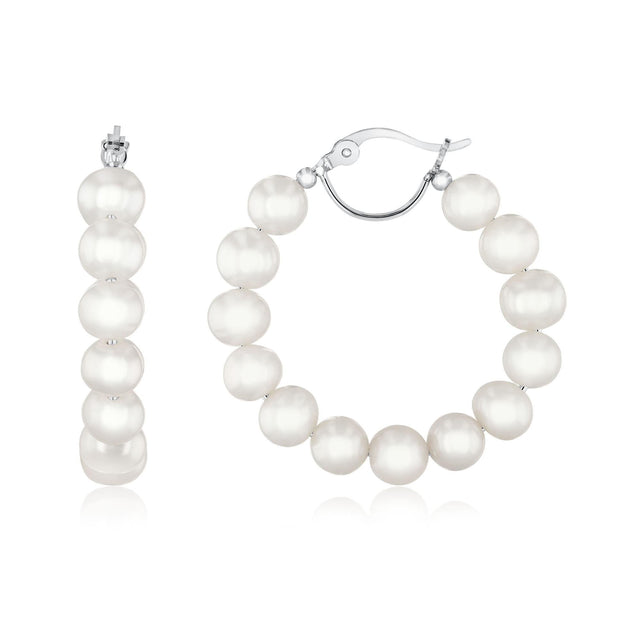 Freshwater Cultured Pearl Hoop Earrings