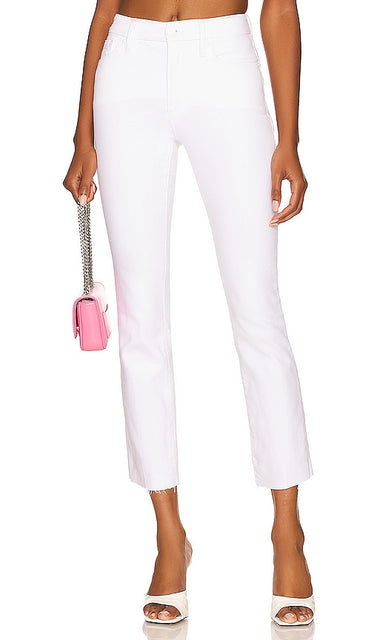 Good American Good Straight Undone Hem in White - Good American Good - Ourlet droit défait en blanc - Good American Good 白色直下摆 - Good American Good Straight Undone Hem in Weiß - Good American Good 스트레이트 언던 밑단 화이트 색상 - Buono americano, buon orlo dritto slacciato in bianco