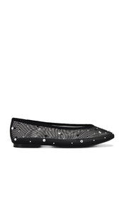 Good American Crystal Flat in Black | Black001 Black Flats for Women