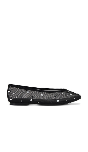Good American Crystal Flat in Black | Black001 Black Flats for Women