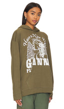 Ganni Isoli Animals Oversized Hoodie in Olive