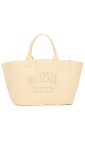 Ganni Shopper XXL Tote in Beige