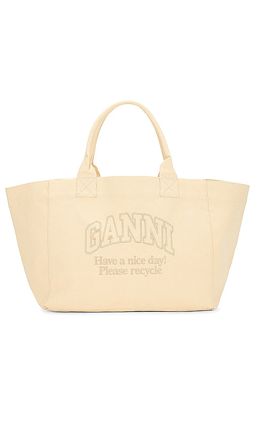 Ganni Shopper XXL Tote in Beige