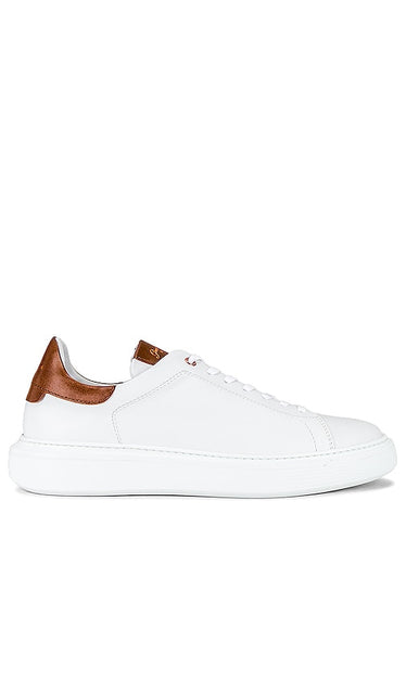 Good Man Brand New Classic Legend London Sneaker in White | Men's Low-Top Sneakers in White & Dark Vachetta