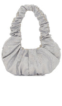 GIUSEPPE DI MORABITO Rhinestone Shoulder Bag in Metallic Silver