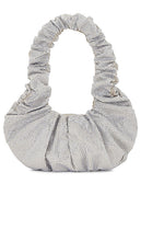 GIUSEPPE DI MORABITO Rhinestone Shoulder Bag in Metallic Silver