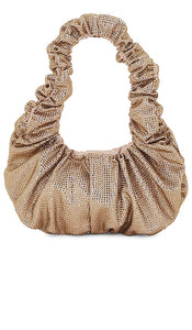 GIUSEPPE DI MORABITO Rhinestone Shoulder Bag in Metallic Gold