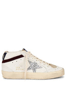 Golden Goose Mid Star Sneaker in White | White  Silver  Wine  & Medieval Blue Lifestyle Sneakers for Women