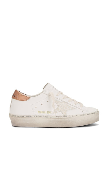 Golden Goose Hi Star Sneaker in White | White  Butter  & Bronze Lifestyle Sneakers for Women