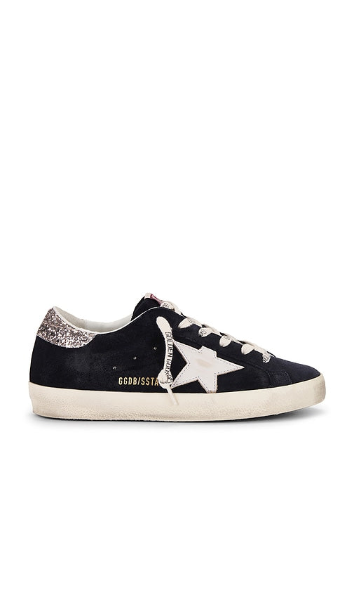 Golden Goose Super Star Sneaker in Navy | Blue  White  & Silver Lifestyle Sneakers for Women