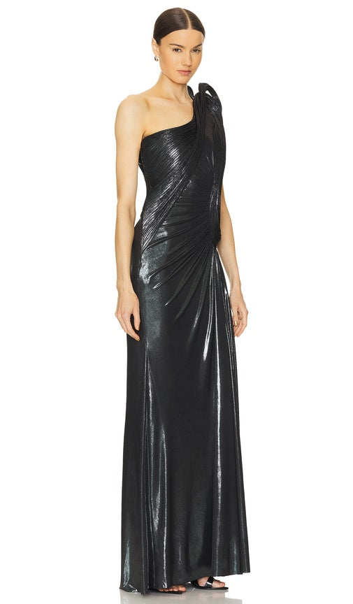 Gaurav Gupta The Sculpted Wave Gown in Metallic Silver