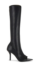 GIA BORGHINI Freya Boot in Black | Black Open Toe Heels for Women