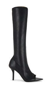GIA BORGHINI Freya Boot in Black | Black Open Toe Heels for Women