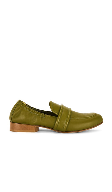 GIA BORGHINI Paula Loafer in Olive | Olive Loafers & Oxfords Flats for Women
