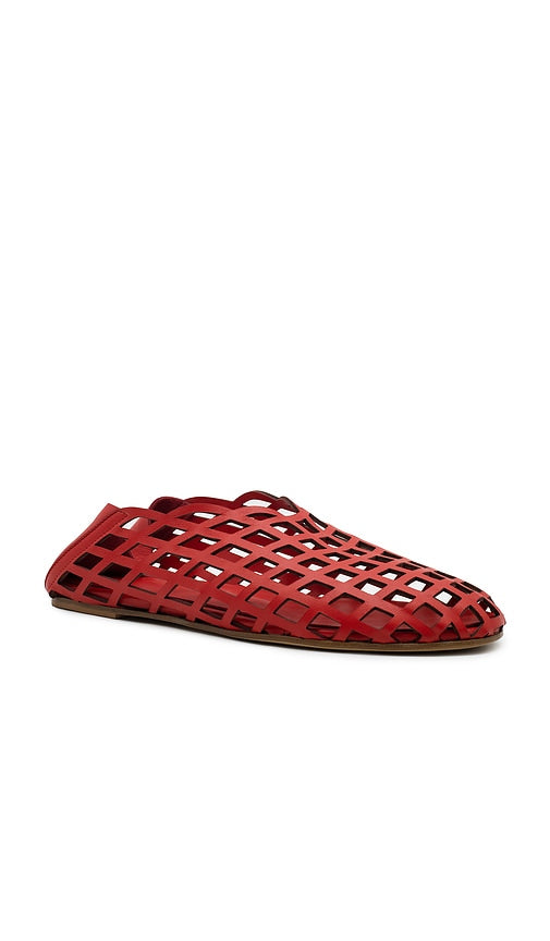 GIA BORGHINI x Helsa Peek-a-boo Ballerina Flat in Red