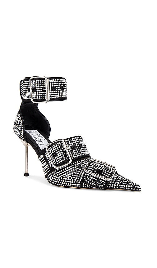 GIUSEPPE DI MORABITO Buckles Rhinestone Heels in Black