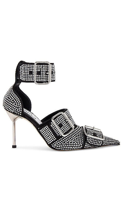 GIUSEPPE DI MORABITO Buckles Rhinestone Heels in Black - GIUSEPPE DI MORABITO Talons avec boucles et strass en noir - GIUSEPPE DI MORABITO 黑色搭扣水钻高跟鞋 - GIUSEPPE DI MORABITO Schnallen-Strass-Absätze in Schwarz - GIUSEPPE DI MORABITO 버클 라인스톤 힐 블랙 컬러 - GIUSEPPE DI MORABITO Tacchi con fibbie e strass in nero