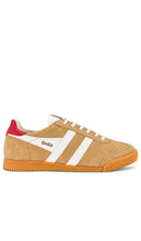 Gola Elan Sneaker in Tan | Carmel  Off White  & Deep Red Low Top Sneakers for Women
