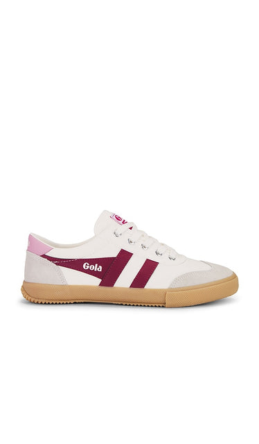 Gola Women's Badminton Plimsolls Sneaker in White | Off White & Cerise & Candy & Gum Low Top Sneakers for Women